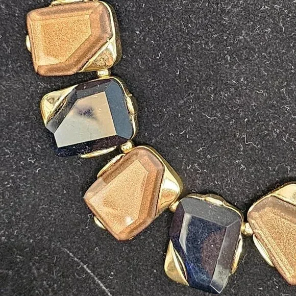 FINAL SALE - Vintage Charming Charlie Statement Necklace - Black and Brown - Picture 5 of 8